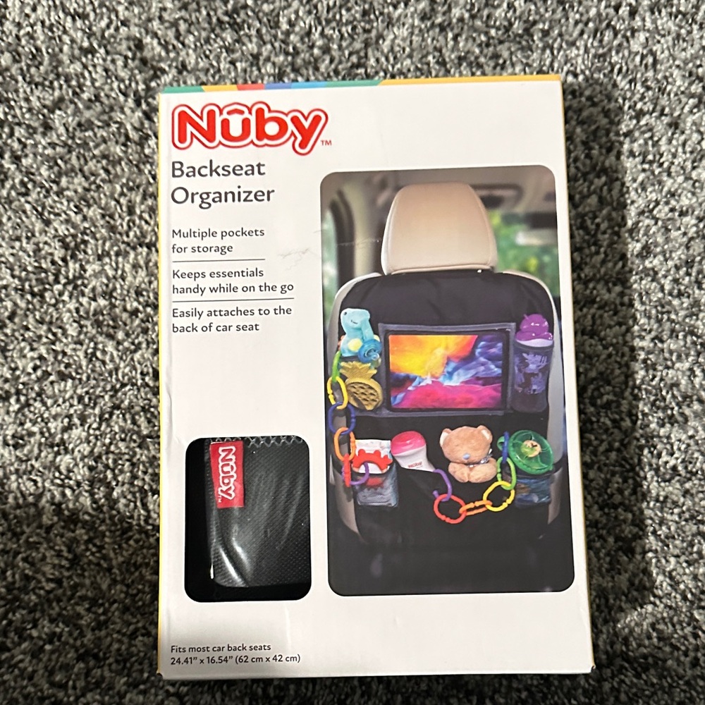 Nuby Black Backseat Organizer for Kids